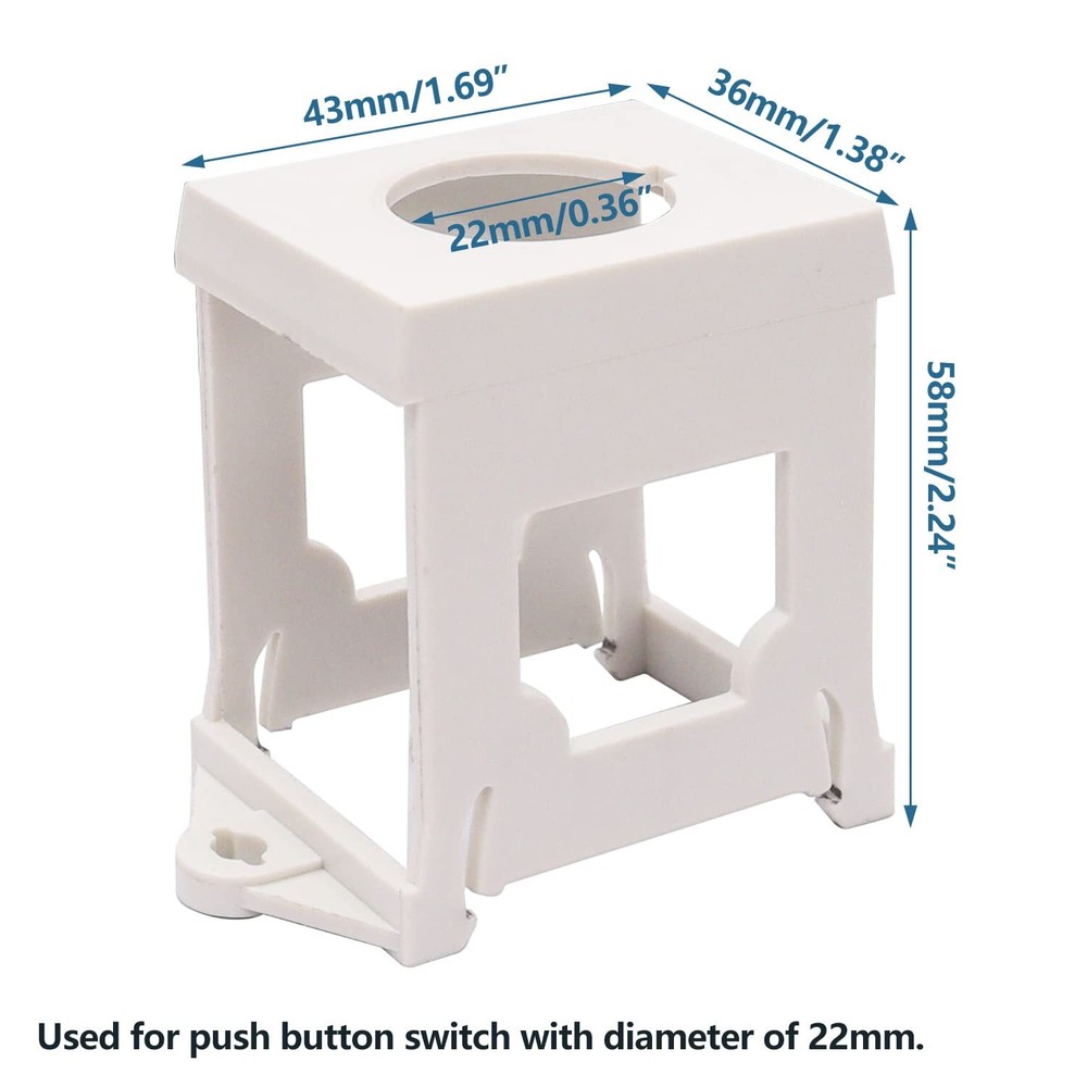 4PCS 22mm Push Button Switch DIN Rail Mounting Bracket