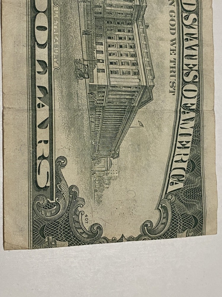 Error Bill $10 Series 1988A Richmond VA Mis-Cut Back Error 1" Width！Super Rare！