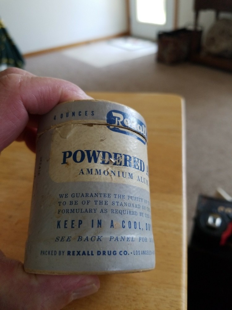 Vintage Powdered Alum Rexall 4 Oz Container