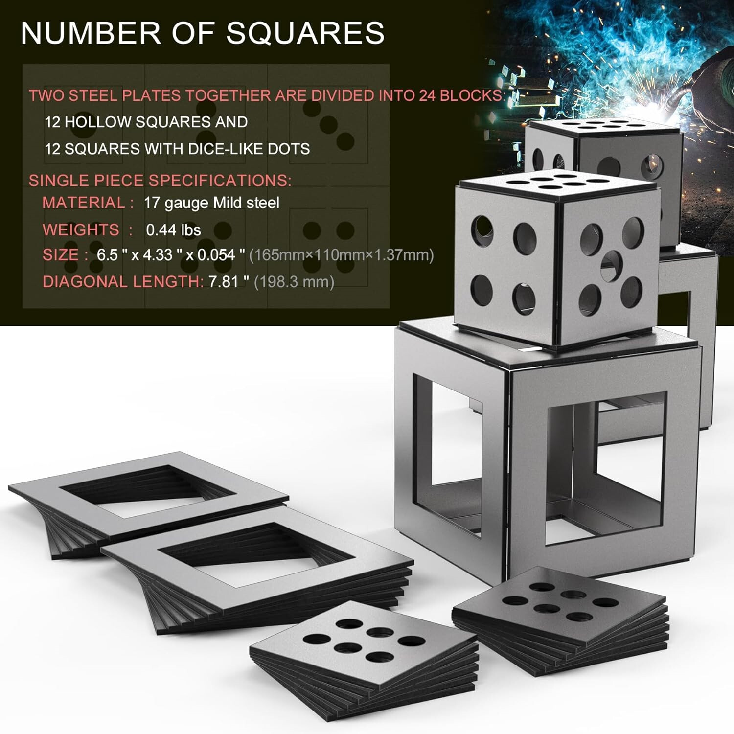 24pcs Welding Practice Kit 17 Gauge Steel Welding Training Coupons1 Test Pieces