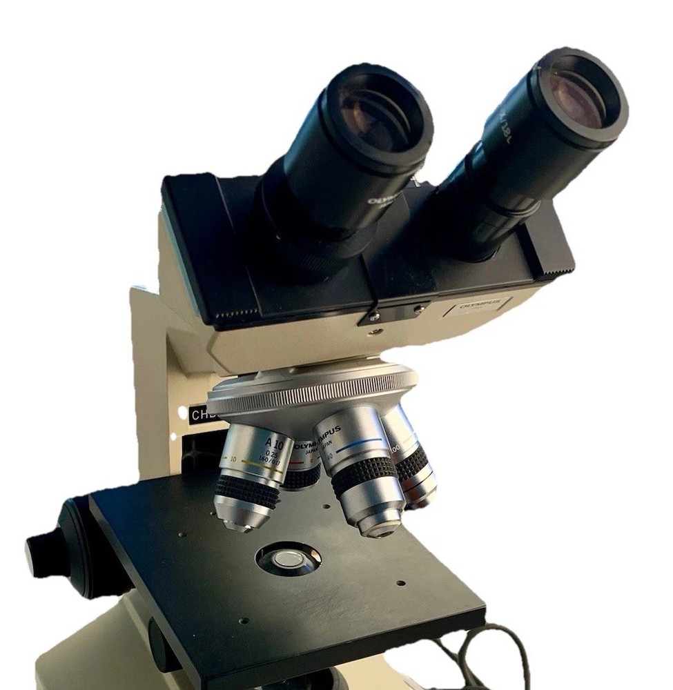 Olympus CHB-001 Model Microscope 4 Objectives w Manual Case Accessories EUC