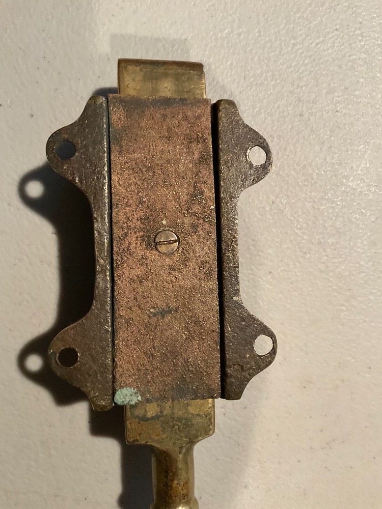 Antique Victorian Solid Brass Double Door Bolt Lock Set