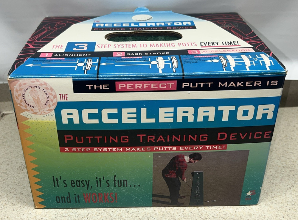 The Accelerator Golf Putting Training Device Practice Mat with 3-Step System