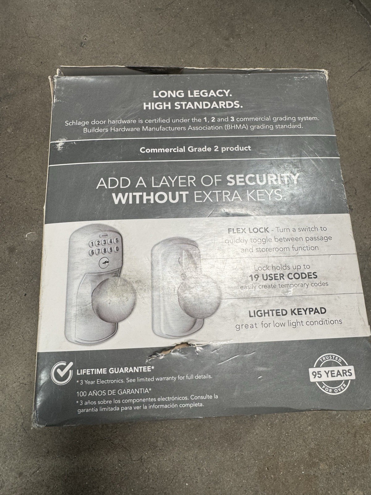 Schlage FE595CS V PLY 626 ORB Plymouth Commercial Keypad Entry & Flex-Lock, knob