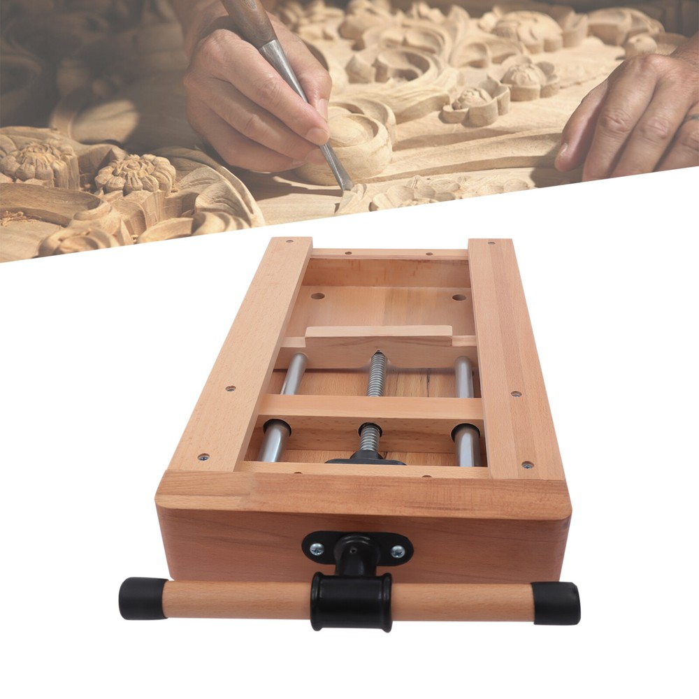 Woodworking Bench Vise with Quick Release, Durable Beech Wood Design