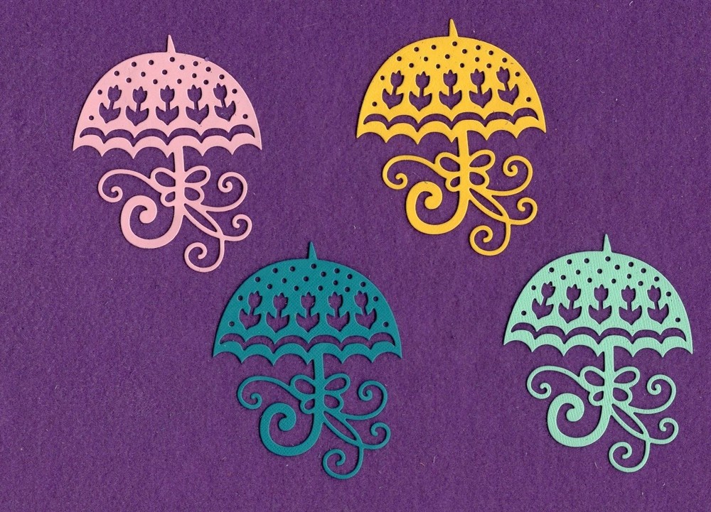 UMBRELLA SPRING die cuts scrapbook cards