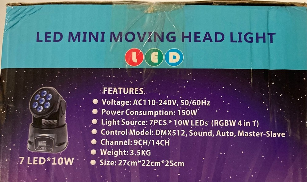 LED Mini Moving Head DJ Light USED READ