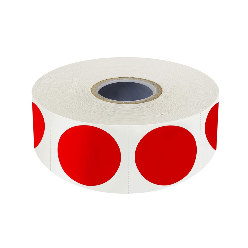 1500 PCS Red Round Color Coding Circle Dots Inventory Stickers Labels 1",