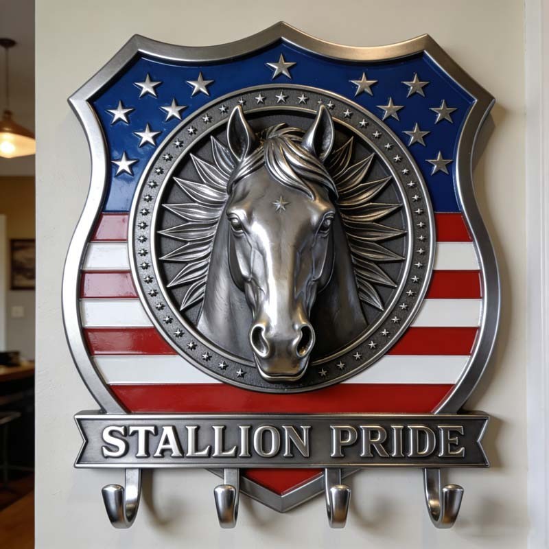 Personalized Horse Themed Shield Hook key holder