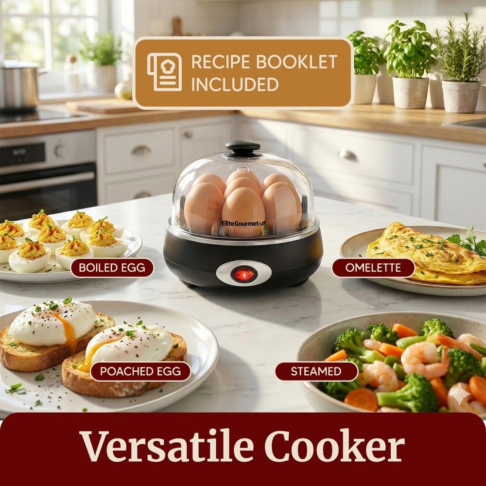 Elegant 7-Egg Rapid Cooker for Perfect Soft, Medium & Hard Boiled Eggs