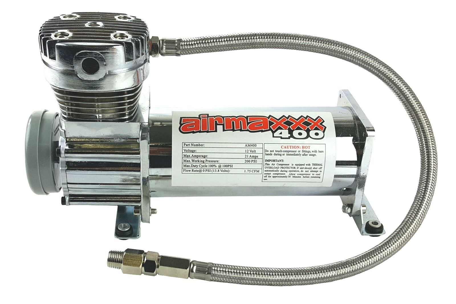 airmaxxx Chrome 400 Air Compressor For Air Ride Suspension System 120 On 150 Off