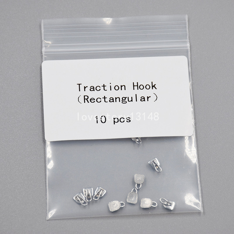 10 Packs Dental Orthodontic Traction Hook Rectangular Type 3*3.9mm Diameter