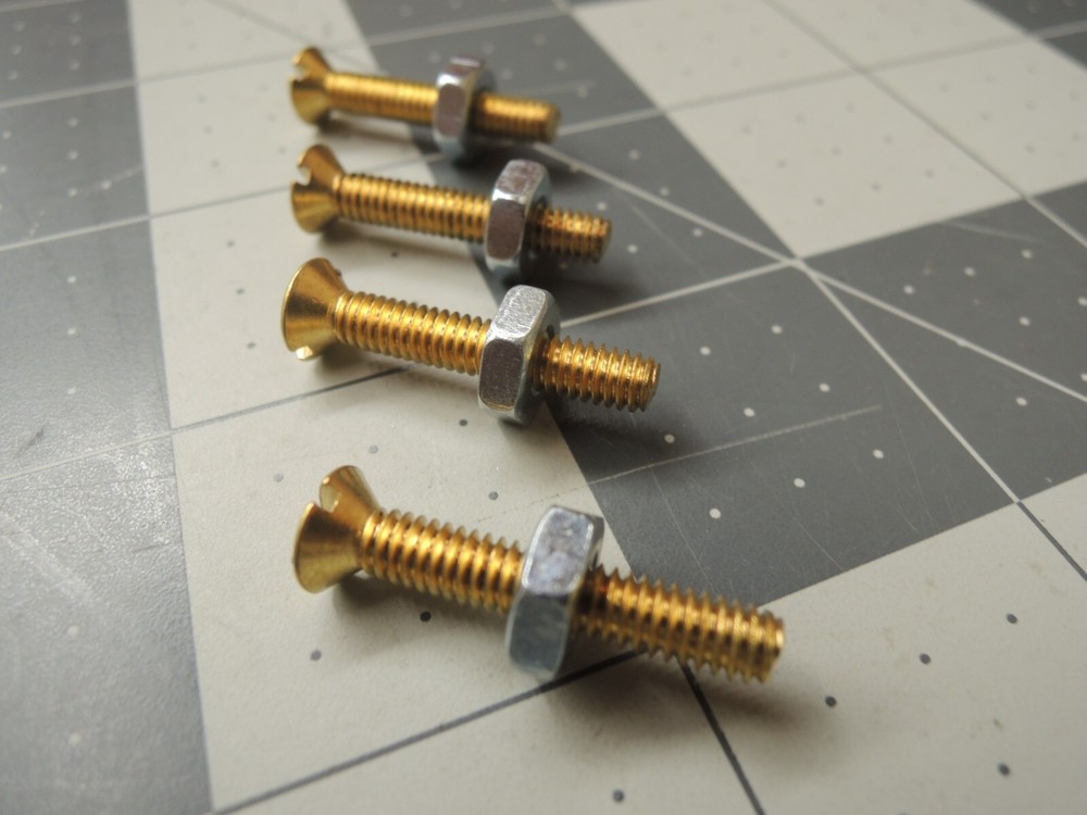 Solid Brass Oval Head Slotted Screws and Nuts for Vox Amplifier Strap Handles