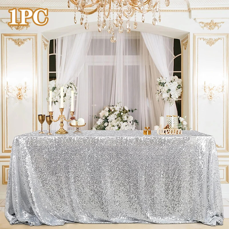 Sequin Table Cloth Glitter Tablecloth Gold Silver Tablecloth for Wedding Decor