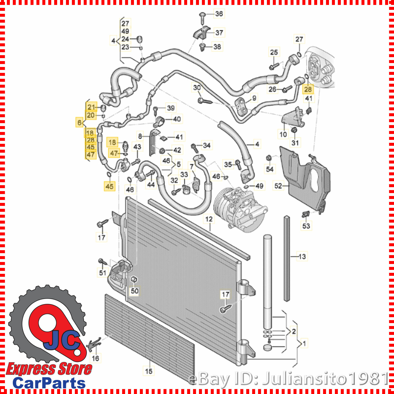 5C0820741AQ VOLKSWAGEN GENUINE OEM JETTA AC REFRIGERANT LIQUID HOSE