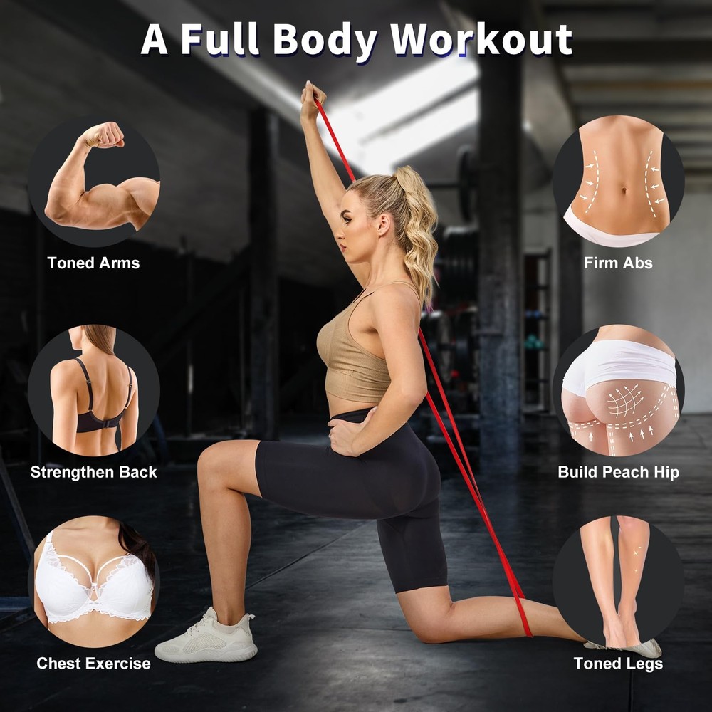 Pull Up Assistance Bands Set 5 LBS - 90 LBS, Long Resistance Bands for Pull U...