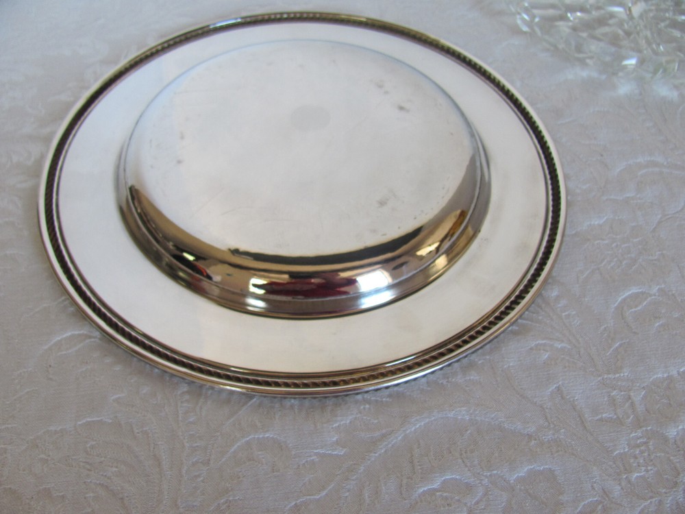 Vintage International Silver Co-Silver plate-10" Tray with Divided Glass Insert