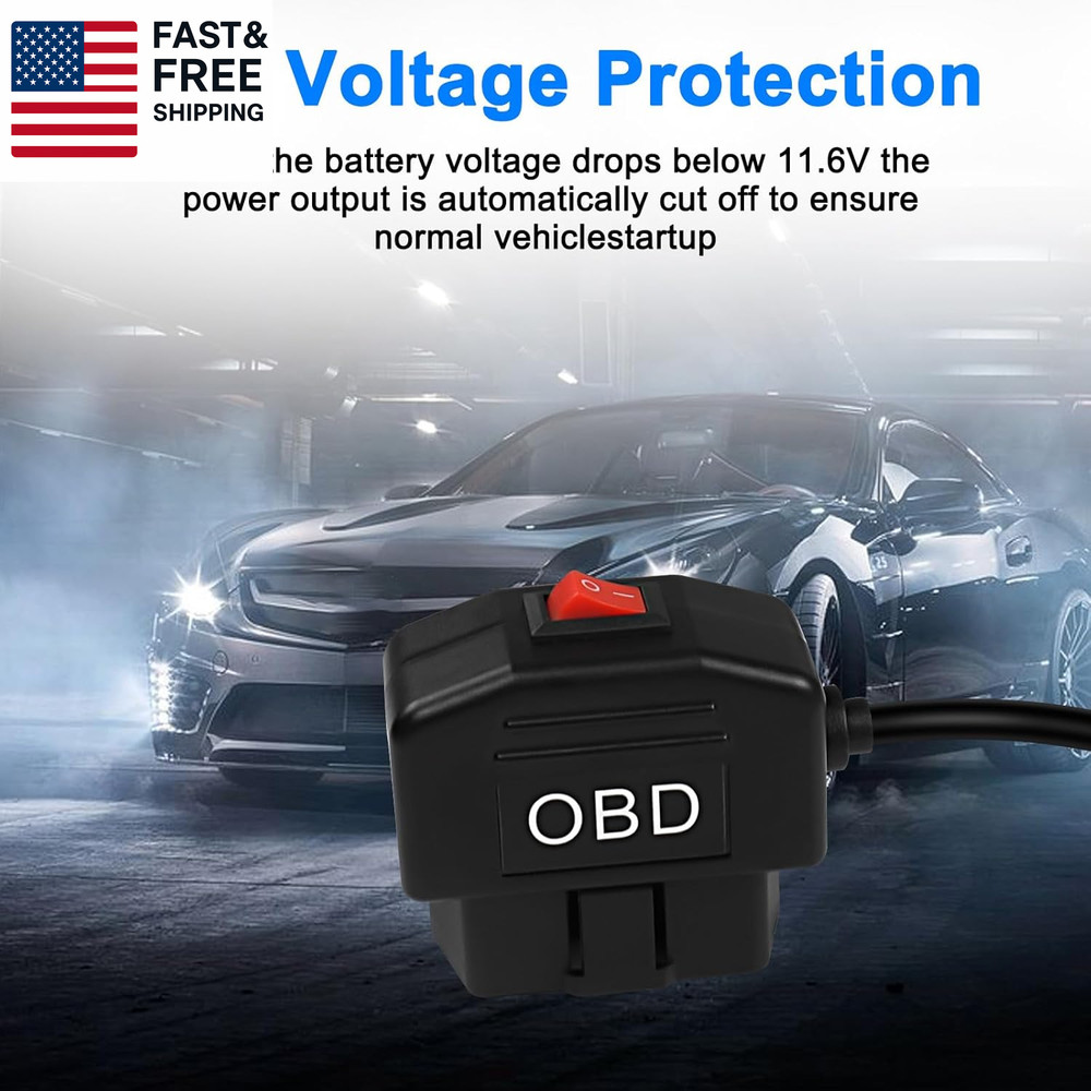OBD Power Cable for Dash Camera Type C OBD2 Power Cable Adapter Hardwire Charge