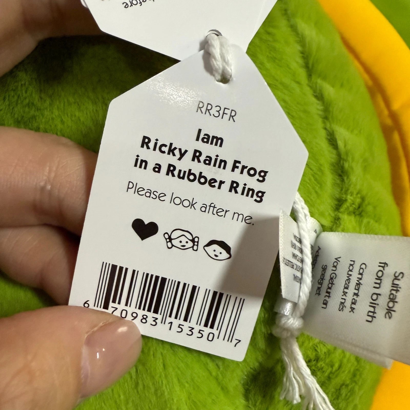 Jellycat Retired Ricky Rain Frog with Rubber Ring Duck - Brand New With Tags