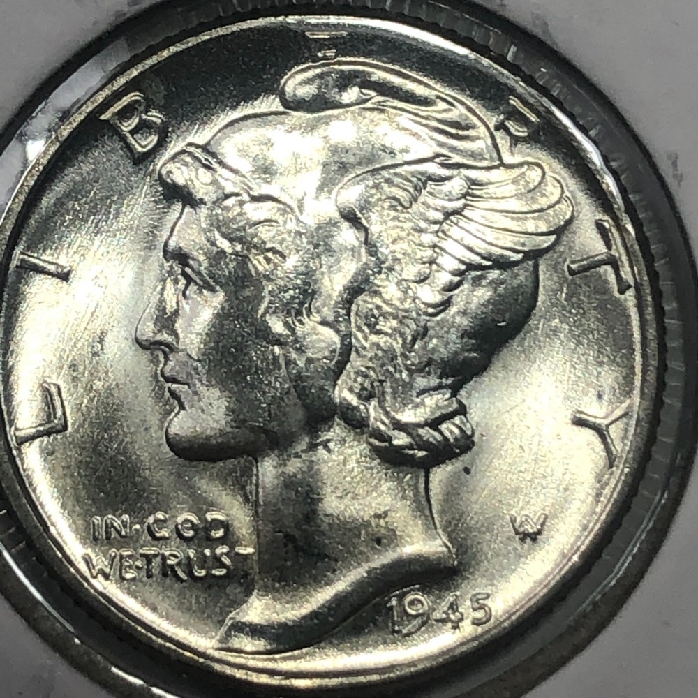 1945 - Uncirculated Mercury Silver Dime - #19449
