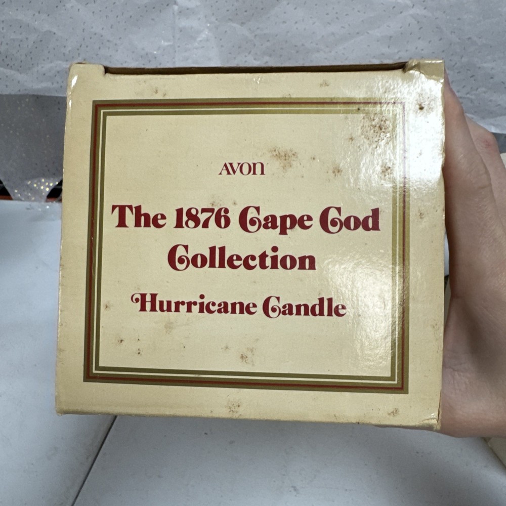 1876 Cape Cod Collection Avon Ruby Red Hurricane Candle in Box