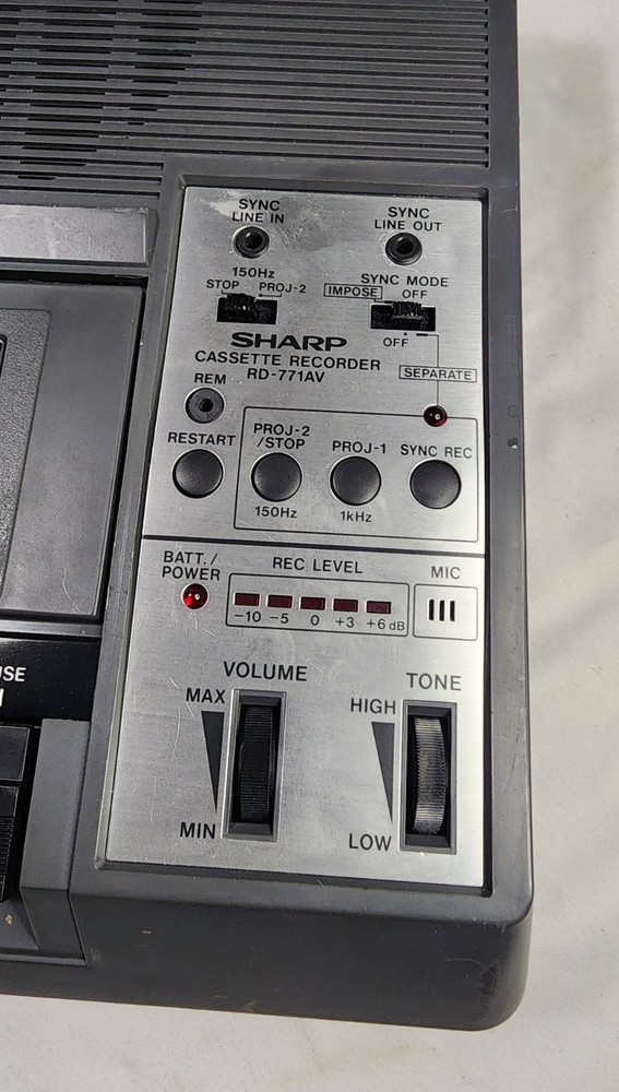 Vintage SHARP RD-771AV Slide Sync Cassette Tape Recorder TESTED