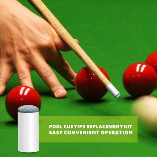 40pcs Slip On Pool Cue Tips，Premium Replacement Pool Cue Tips ，2 Sizes Pool
