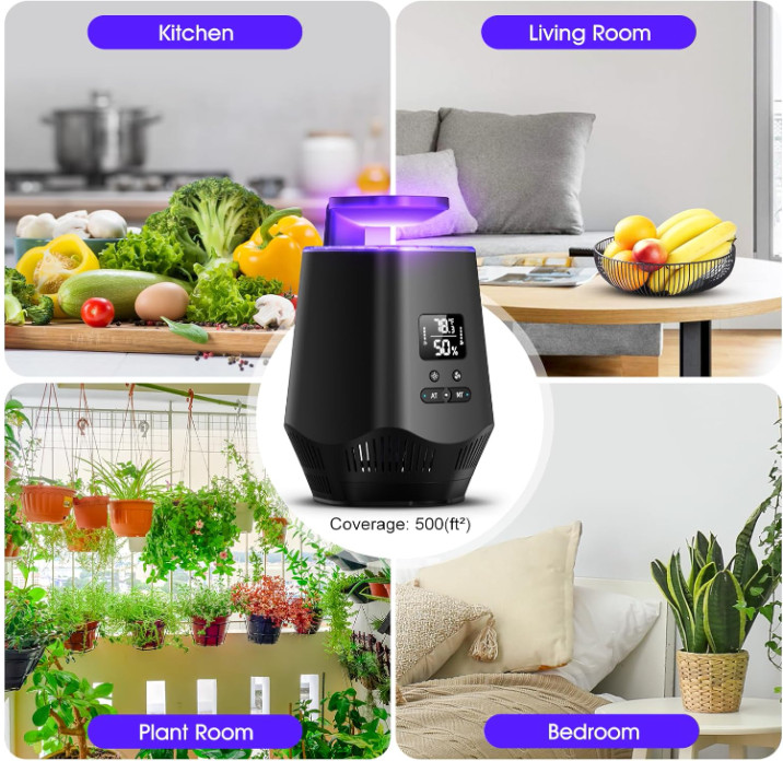 Indoor fruit fly trap with temperature & humidity sensor, includes 10 sticky boa