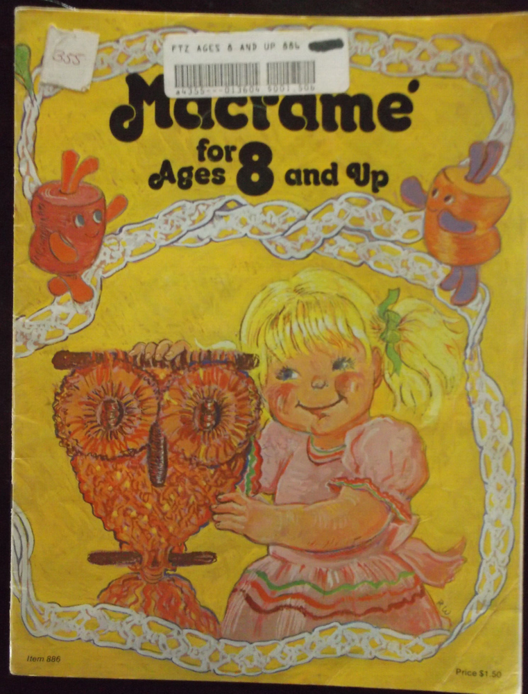 MACRAME FOR AGES 8 & UP beginner instruction project leaflet vintage 1976