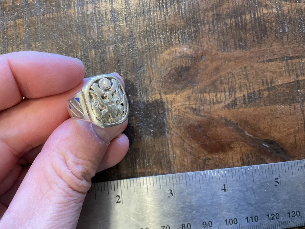 ORIGINAL RARE WWII US 3RD DIVISION STERLING RING