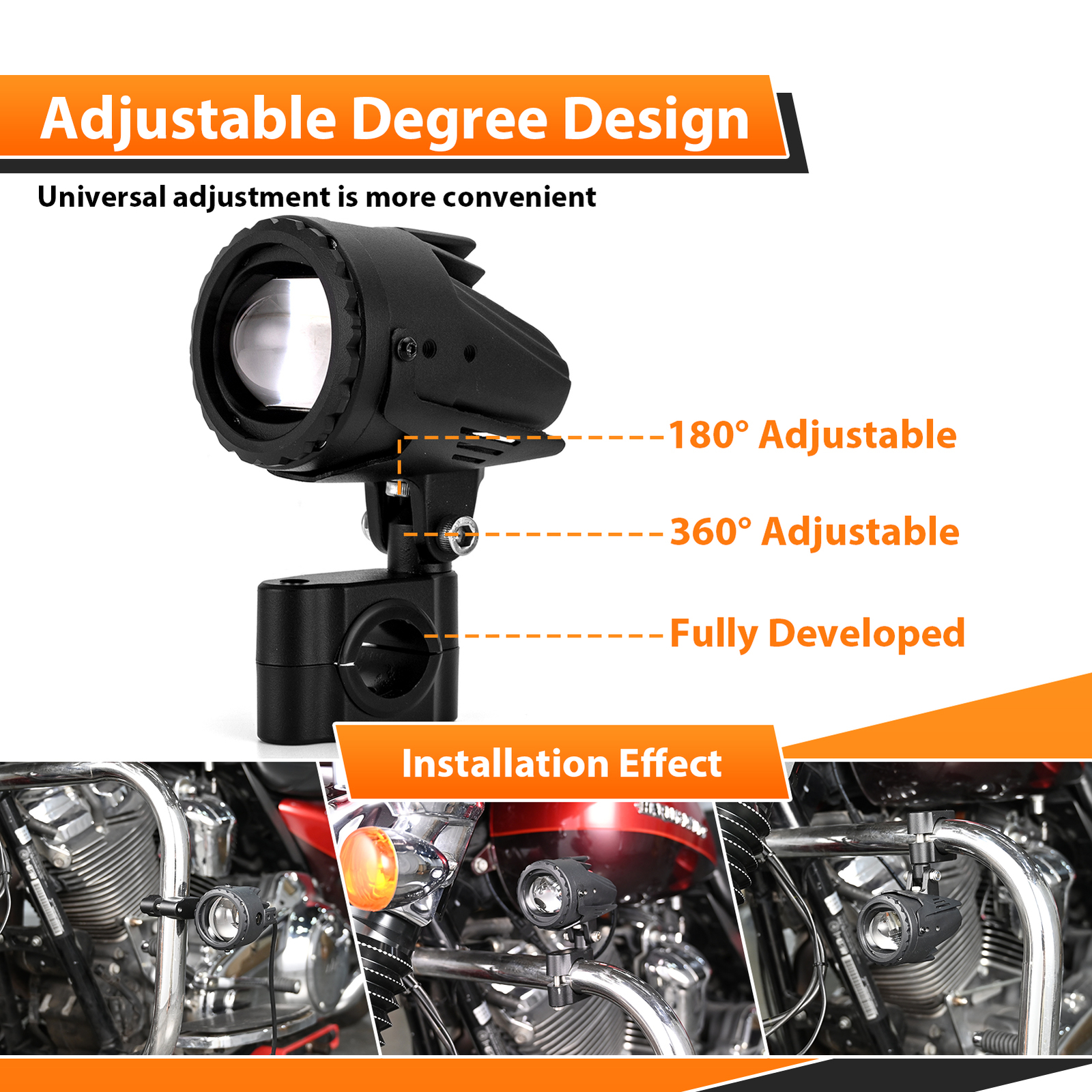 60W LED Auxiliary Driving Lights Mounting Bracket For Kawasaki KLR 650 2019-2024