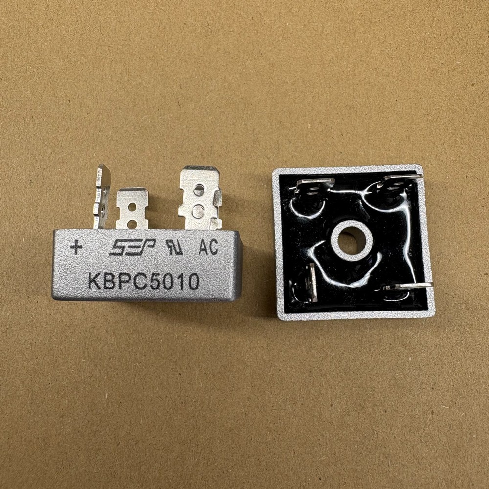 2Pcs 1000V 50A Metal Case Single Phase Diode Bridge Rectifier KBPC5010