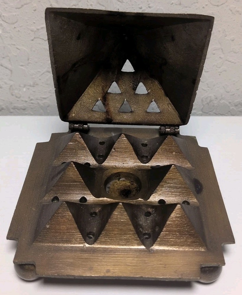 Solid Brass Pyramid Shaped Incense Cone Burner S83
