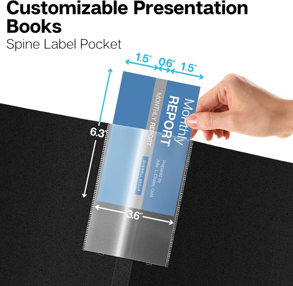 11X17 Binder with Sleeves (Black), 24 Pockets Display Large Folder wit