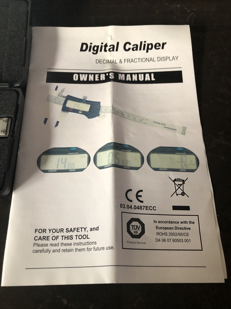 Vintage Digital Caliper National Conversion Table Plastic Box High Precision