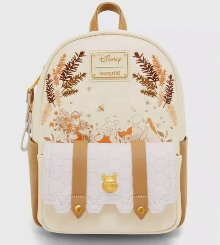 Loungefly Mini Backpack WINNE THE POOH Honeycomb White Cream Gold Pretty Gift