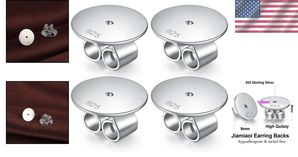 Ultimate Secure 925 Sterling Silver Earring Backs - Perfect for Sensitive Ears