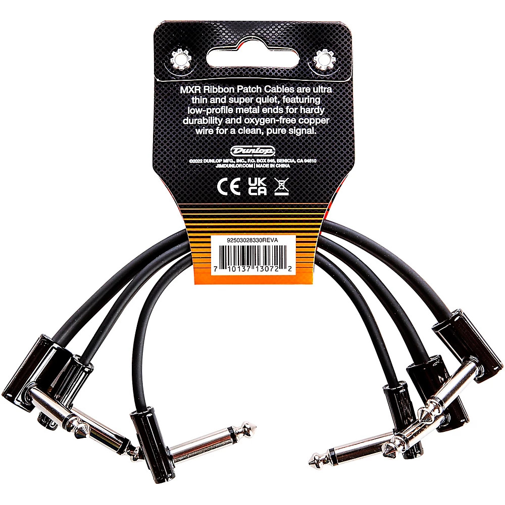 MXR 3-Pack 6" Ribbon Patch Cables Black