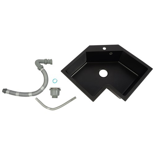 Undermount Flushmount Corner Kitchen Sink Irregular Kitchen Sink w/ Strainer