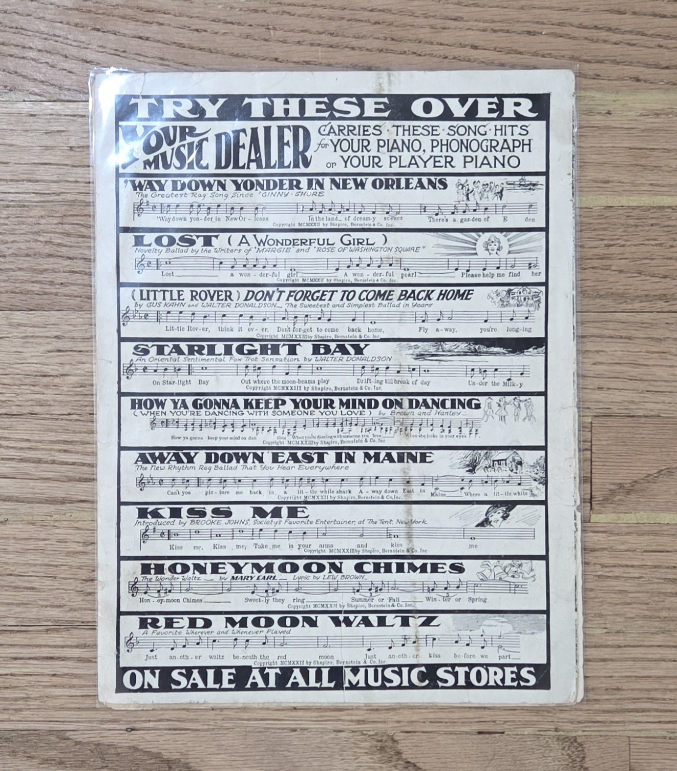 (8) Vintage Music Sheets Lot