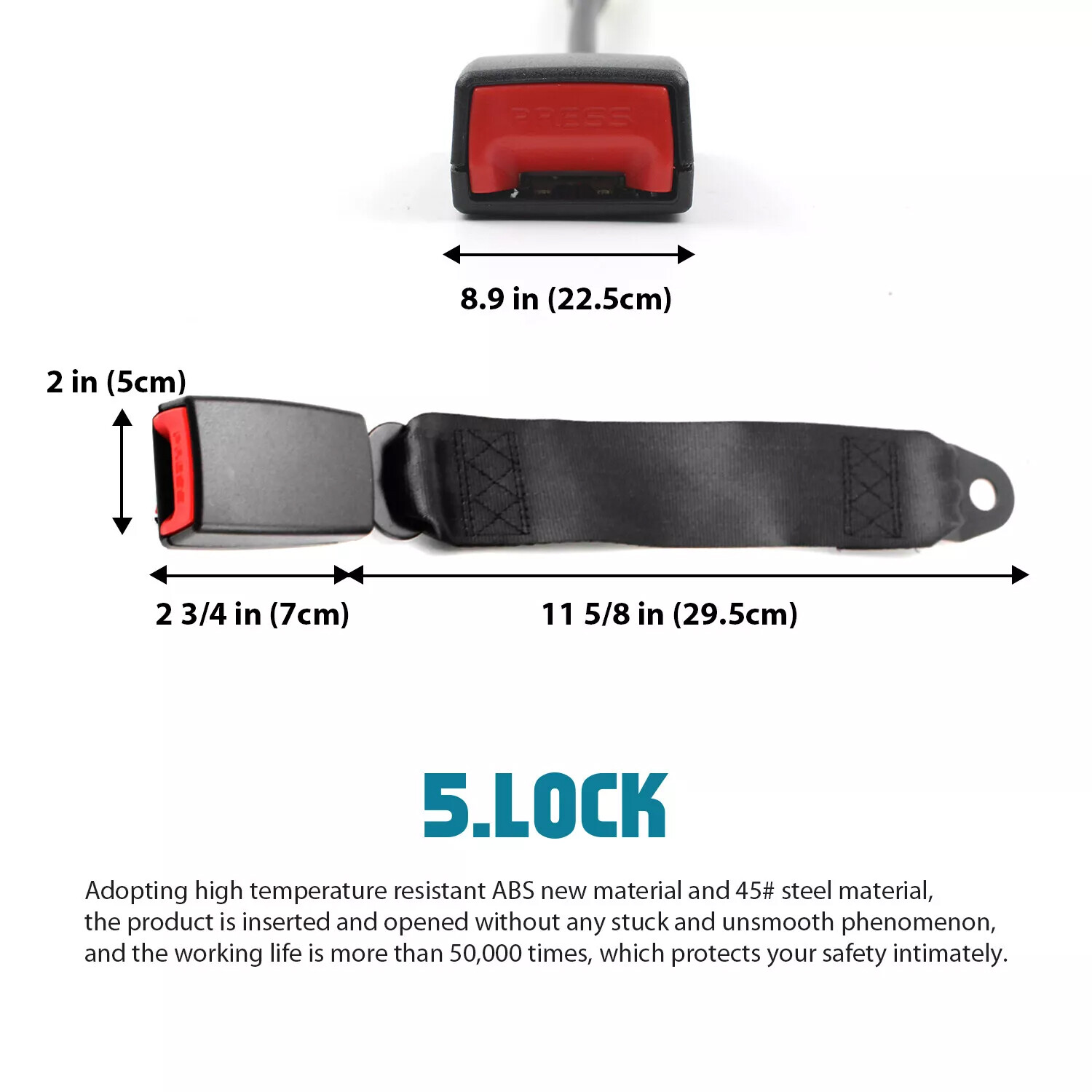 2 Retractable 3 Point Safety Seat Belt Straps Car Vehicle Adjustable Belt Kit