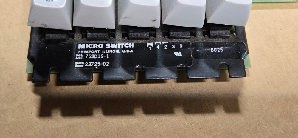 Vintage Micro Switch Keyboard 75SD12-1 / 23725-02 Missing 3 Keys - Untested