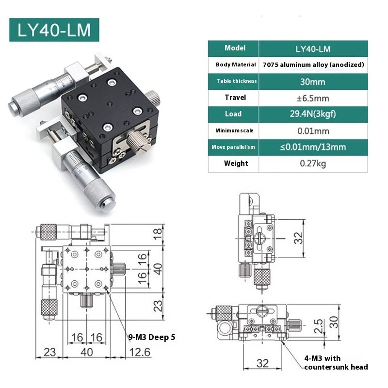 Manual Sliding Table Trimmer Frame XY Axis Cross-guide Displacement Platform
