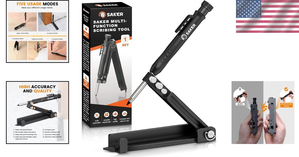 Versatile 5.5-Inch Multi-Function Scribing Tool for Precision Woodworking