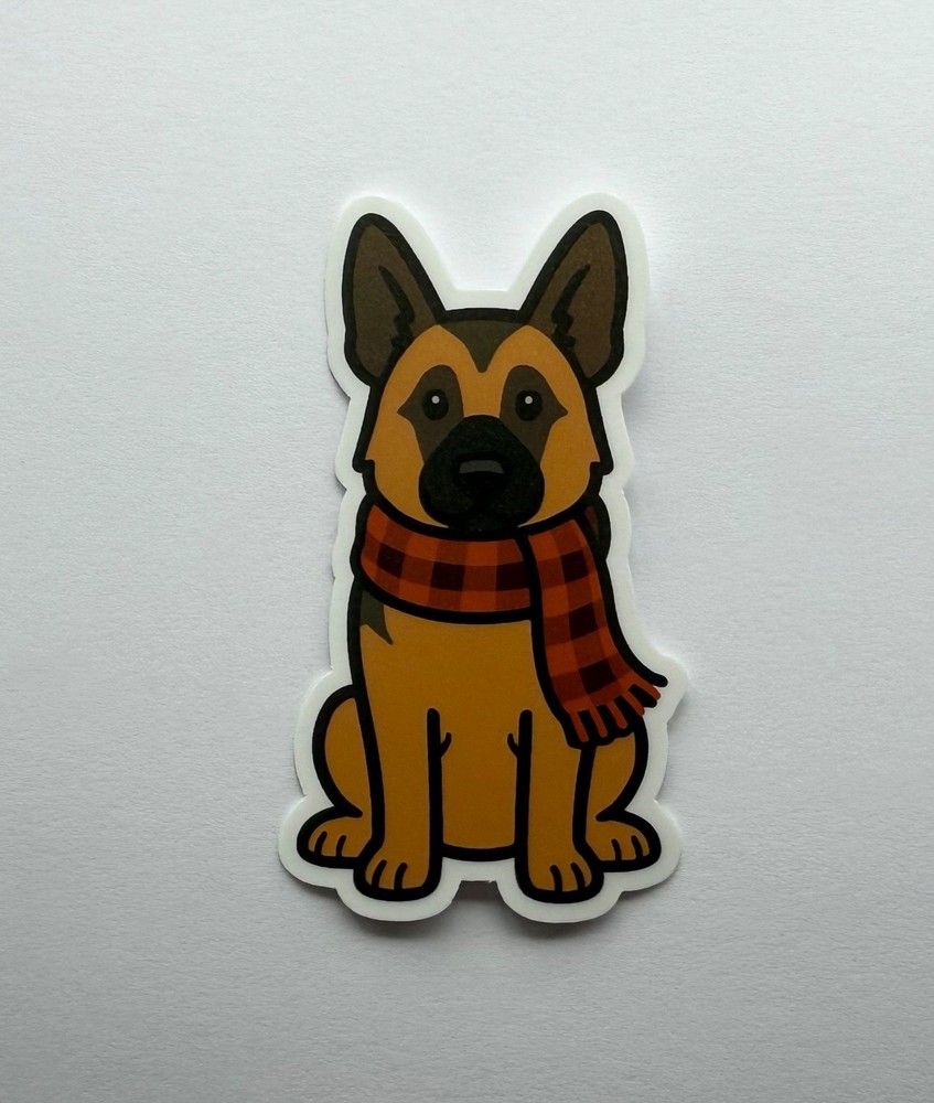 German Shepherd in Scarf Sticker