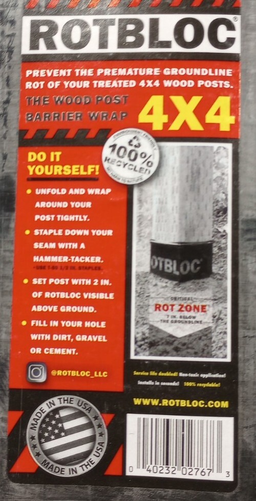 (20) Rotbloc 4x4 Post Wraps Protects Against Rot