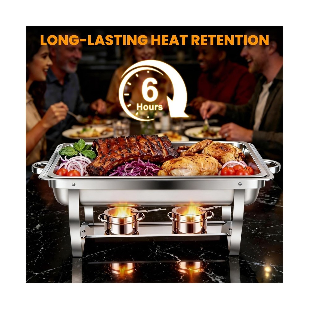 4 Pack Chafing Dishes for Buffet 9QT, Chafing Dish Buffet Set Rectangular wit...