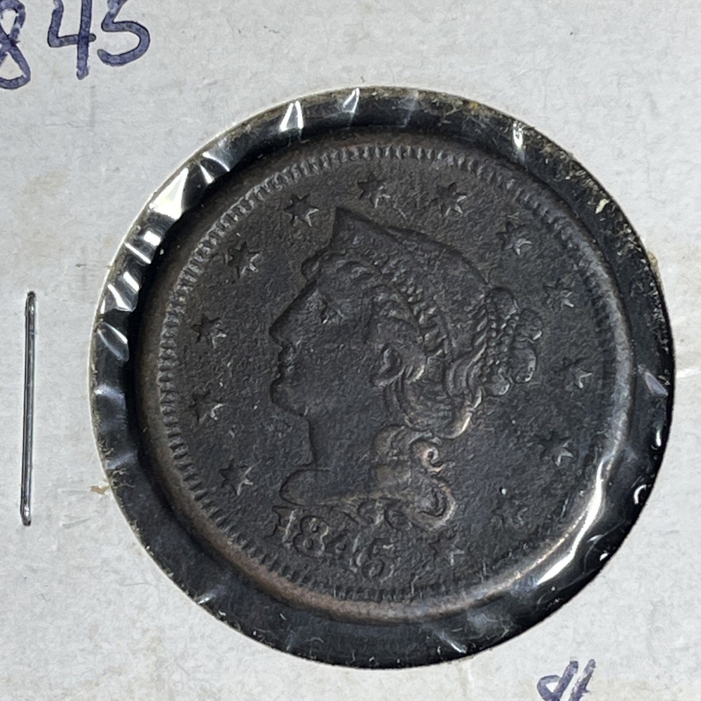 Us 1845 Large One Cent