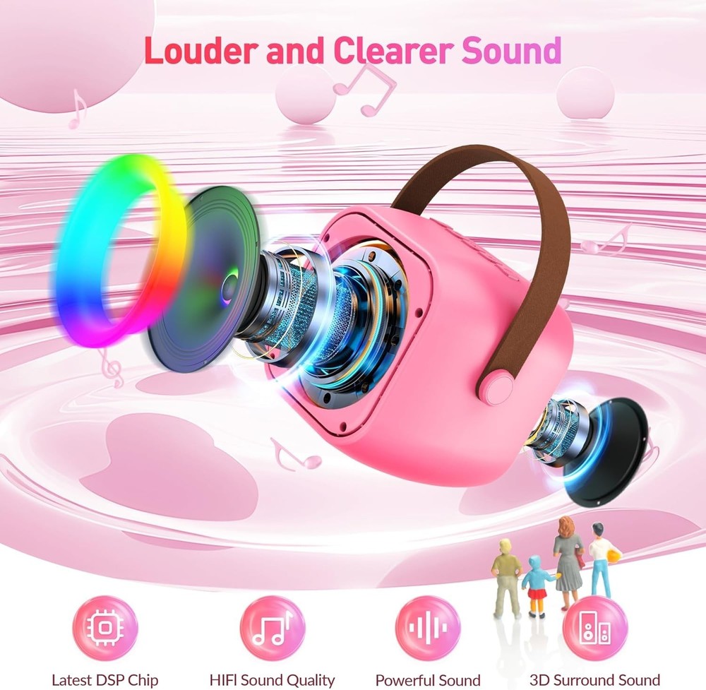 Compact Karaoke System with Wireless Microphones - Endless Entertainment Options