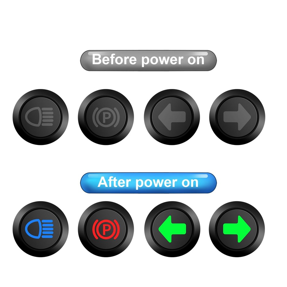 12V LED Indicator Small Light Waterproof, 1/2"(12mm) Panel Cutout Black